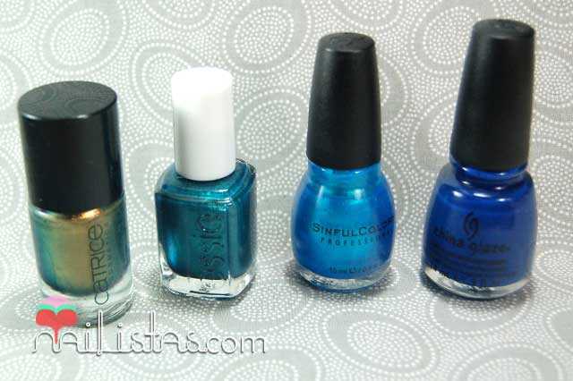 Esmaltes de uñas pavo real