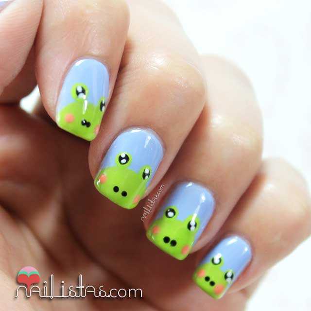 Uñas decoradas con ranas | Nail art de animales