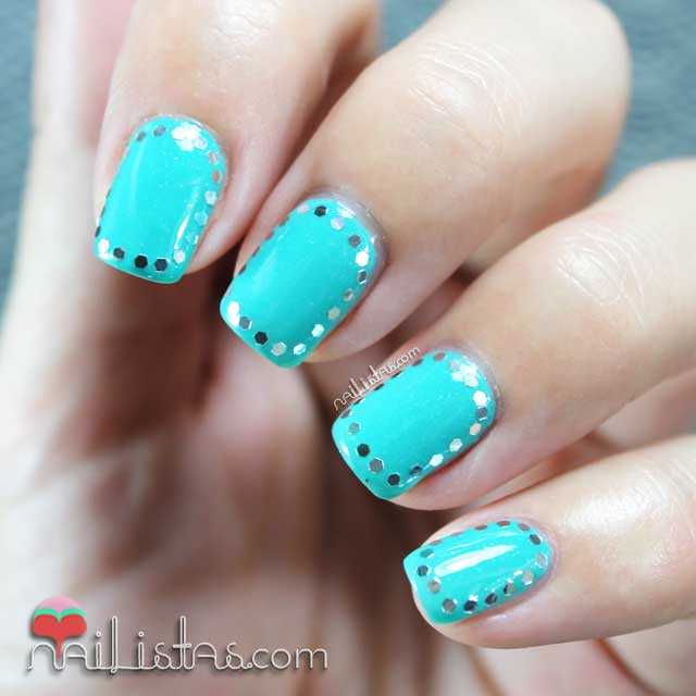 Uñas decoradas enmarcadas con glequins | Framed Nails