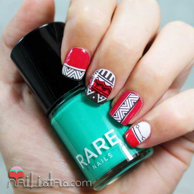 diseño azteca para las uñas | Nail art diseño azteca para las uñas | Nail art