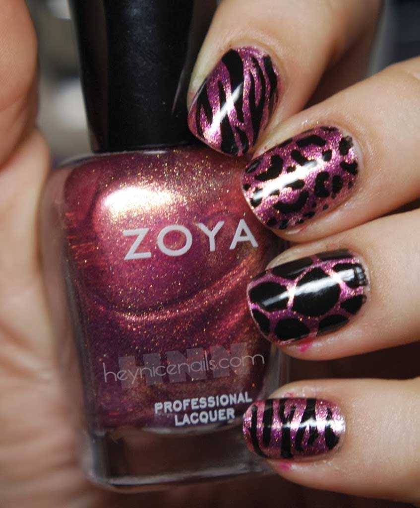 Uñas decoradas con animal print para fin de año Uñas decoradas con animal print para fin de año