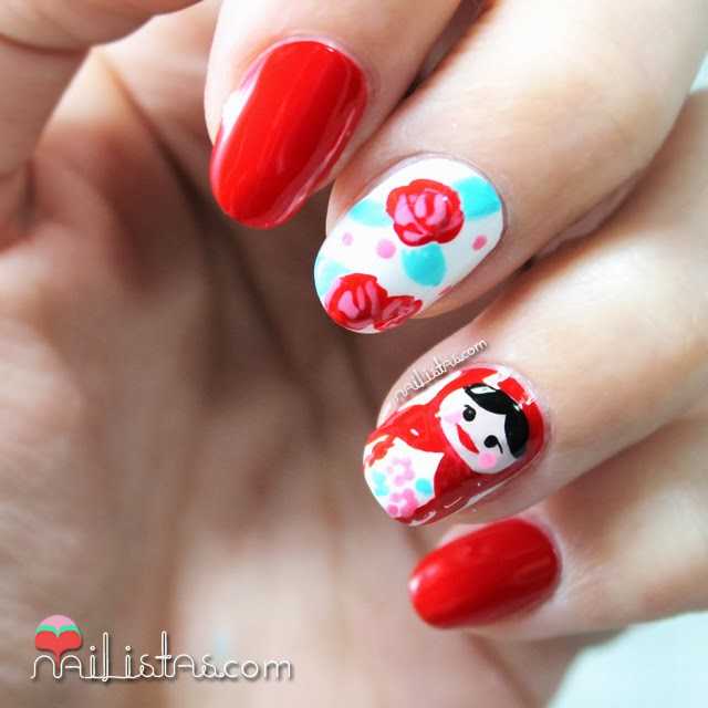 Uñas decoradas con Matrioska | Matryoshka nail art Uñas decoradas con Matrioska | Matryoshka nail art