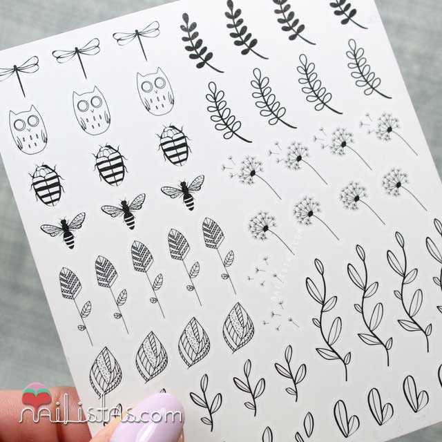 calcomanías al agua para nail art