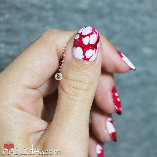 water spotted nails Halloween nail art