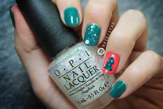 Manicura navideña muy fácil paso a paso