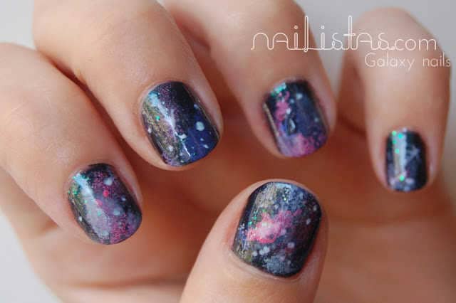 galaxy nails // uñas decoradas con galaxias