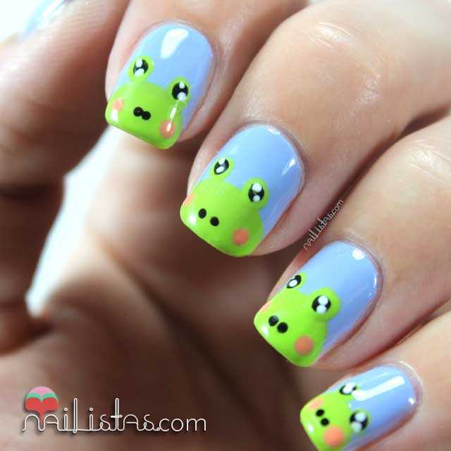 Uñas decoradas con ranas | Nail art de animales