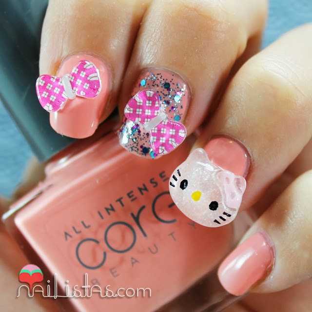 Uñas decoradas con Hello Kitty en 3D - Nailistas | Esmaltes permanentes y  productos de uñas — Nailistas | Esmaltes permanentes y productos de uñas —  Tienda online de esmaltes permanentes, polygel