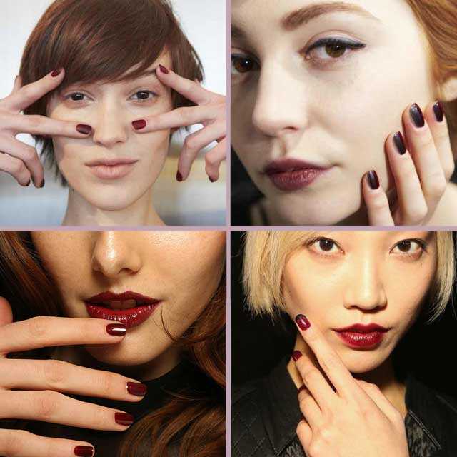 tendencias uñas nail art otoño - invierno 2014 2015 rojo borgoña y granate