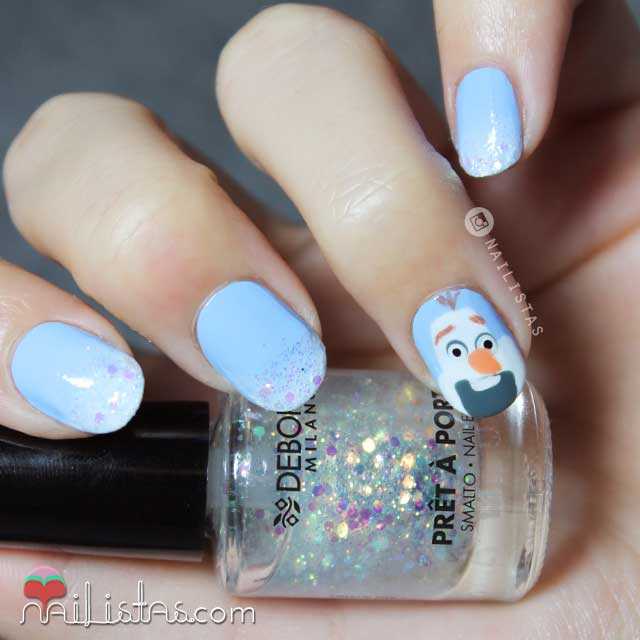 Manicura Disney uñas Frozen Olaf