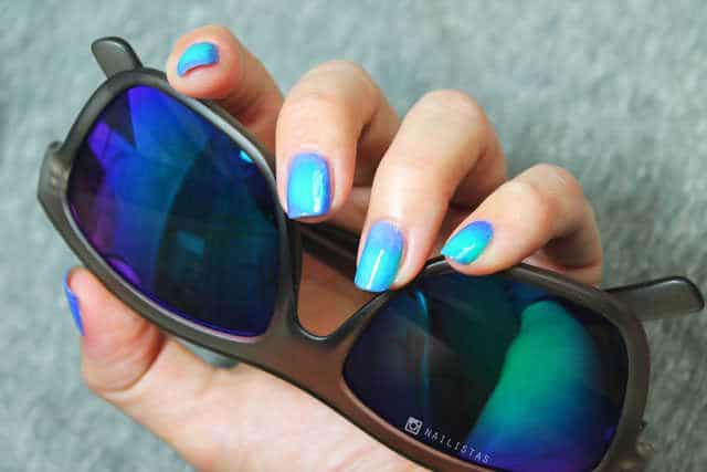 Gafas Cristal espejo efecto degradado verde violeta Tropik lentiexpress