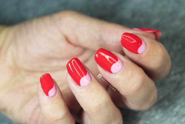 Uñas decoradas en rojo y rosa paso a paso