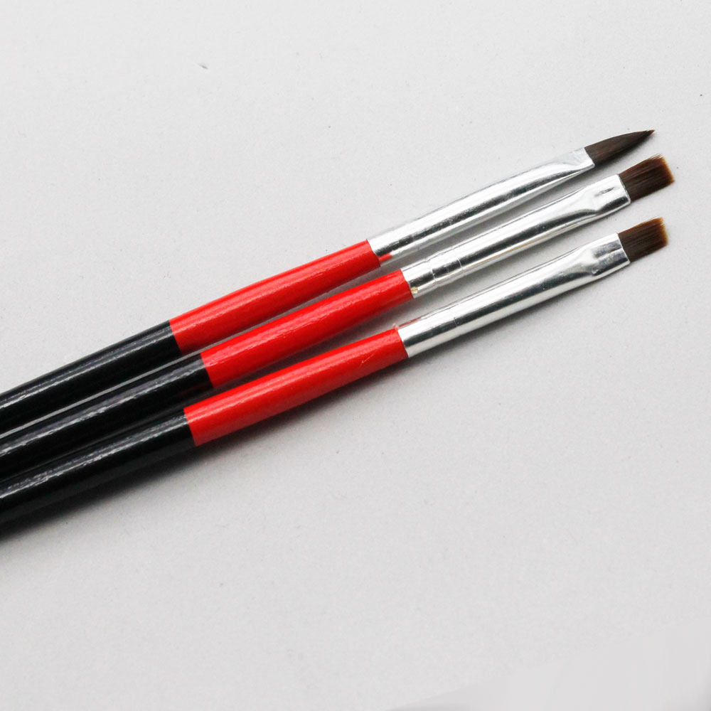 3 pinceles planos de uñas calidad profesional