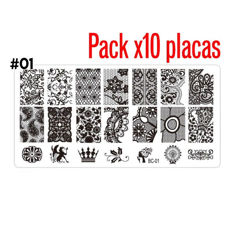 10 placas de estampación acrílicas