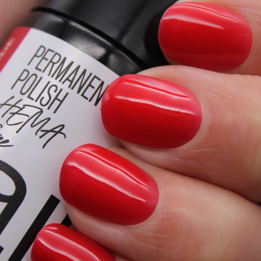 esmalte semipermanente color rojo cereza de Nailistas
